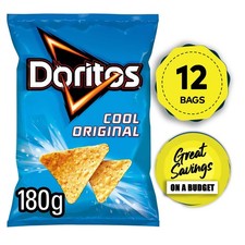 Doritos Tortilla Chips Cool Original Share Crisps Bags 12 x 180g