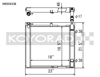 Koyo HH060643N N-FLO Racing Radiator for 89-91 Mazda RX-7 RX7 FC3S
