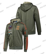 New Amazing Adidas Jacket StarWars Flock X Wind Track Hoodie Green Olive O58904