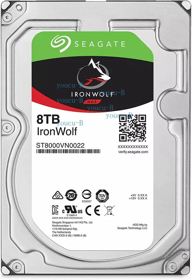 SEAGATE ST8000VN0022 HDD 8TB 3.5インチ Seagate IronWolf ST8000VN0022 8 TB,Internal,7200 RPM,3.5 inch Hard