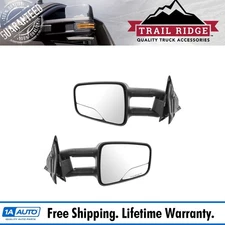 Trail Ridge Towing Mirror Manual Textured Black Pair for S10 S15 Jimmy Sonoma
