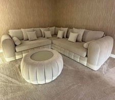Luxury Lilly Corner Sofa 5 Seater High Back With Matching Footstool