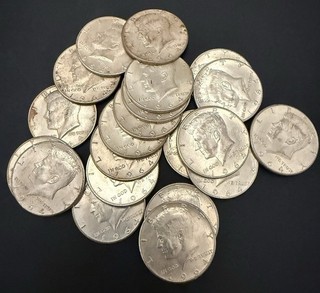 Large Lot of 21 Silver 1964 Kennedy Half Dollars!!