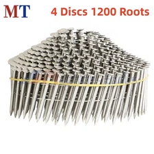 1200Pack 1-1/2" × 09" Ring Shank Siding Nails 15Degree Wire Coil Stainless Steel
