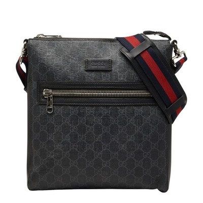 GUCCI GG Supreme Diagonal shoulder bag Shoulder Bag 474137 mens 【Used】