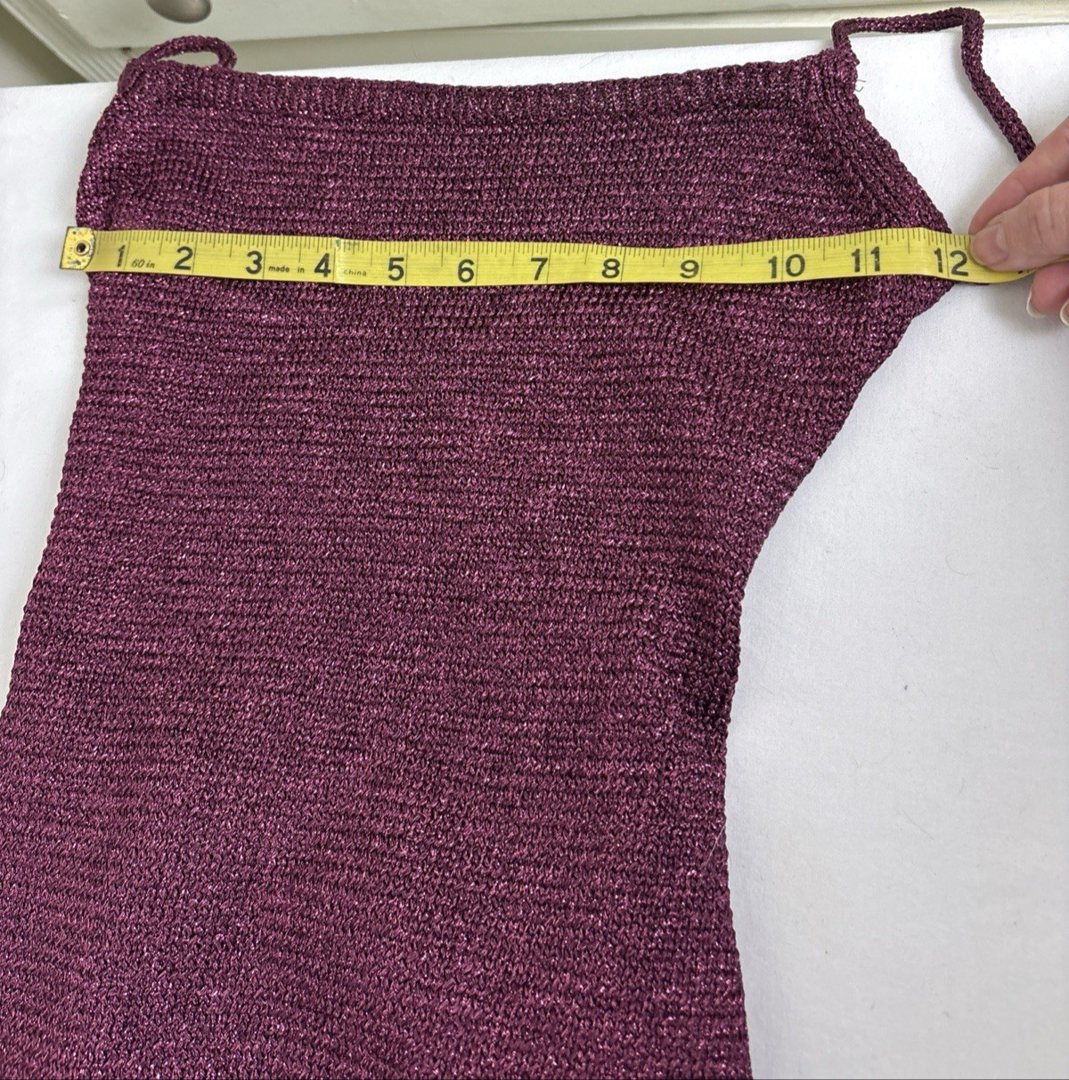 MNG Mango Lurex Cross Back Mini Dress Womens 4 Metallic Pink thumbnail 9