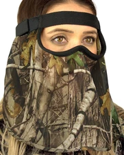 Premium Camo Hunting Face Mask in Lightweight Breathable Sheer Mesh, Adjustable
