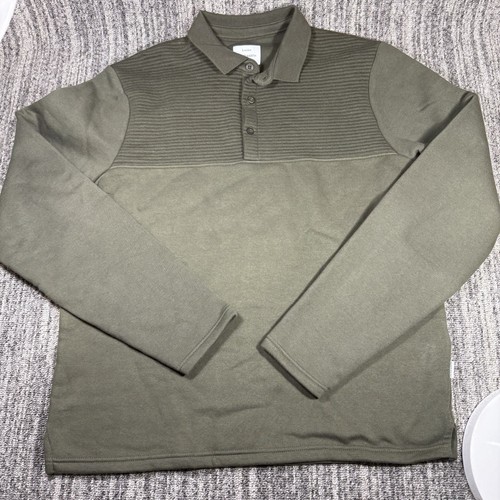Peter Werth London N.1 Magson Polo Sweatshirt Long Sleeve Green Sz L