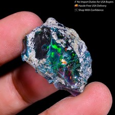 Black Opal Rough 25.00 Cts Natural Ethiopian Welo Opal Raw Fire Jewelry Grade