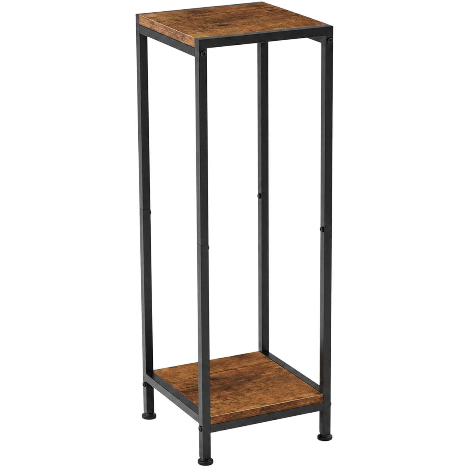 2-Tier Tall Wood Plant Stand 30-Inch Black Brown Corner Shelf