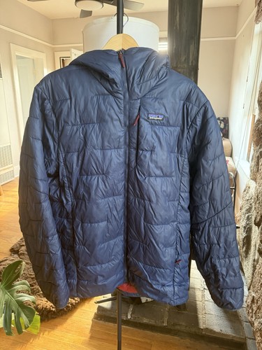 Patagonia Men's Macro Puff Jacket Full Zip Blue/Red Size L