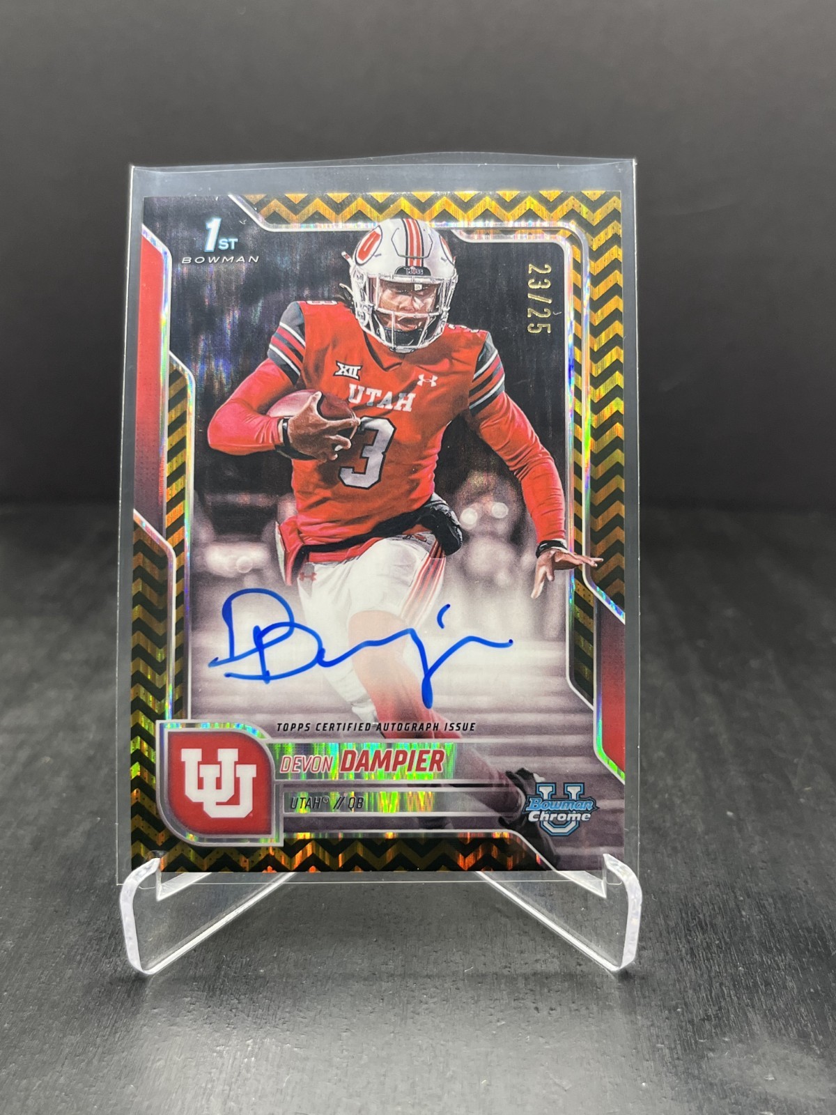 2025 Bowman U Chrome Devon Dampier 1st Auto Black & Gold Stealth 23/25 #BCA-DDA