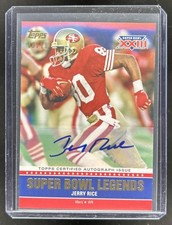 2011 Topps Jerry Rice Super Bowl Legends Auto Gold #/10 49ers
