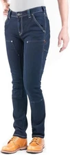 Dovetail Workwear Women's Maven Slim Cargo Pants - Stretch Indigo Denim, 8 Long