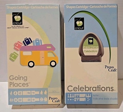 LOT OF 2 NEW PROVO CRAFT CIRCUT CARTRIDGES: Going Places & Celebrations