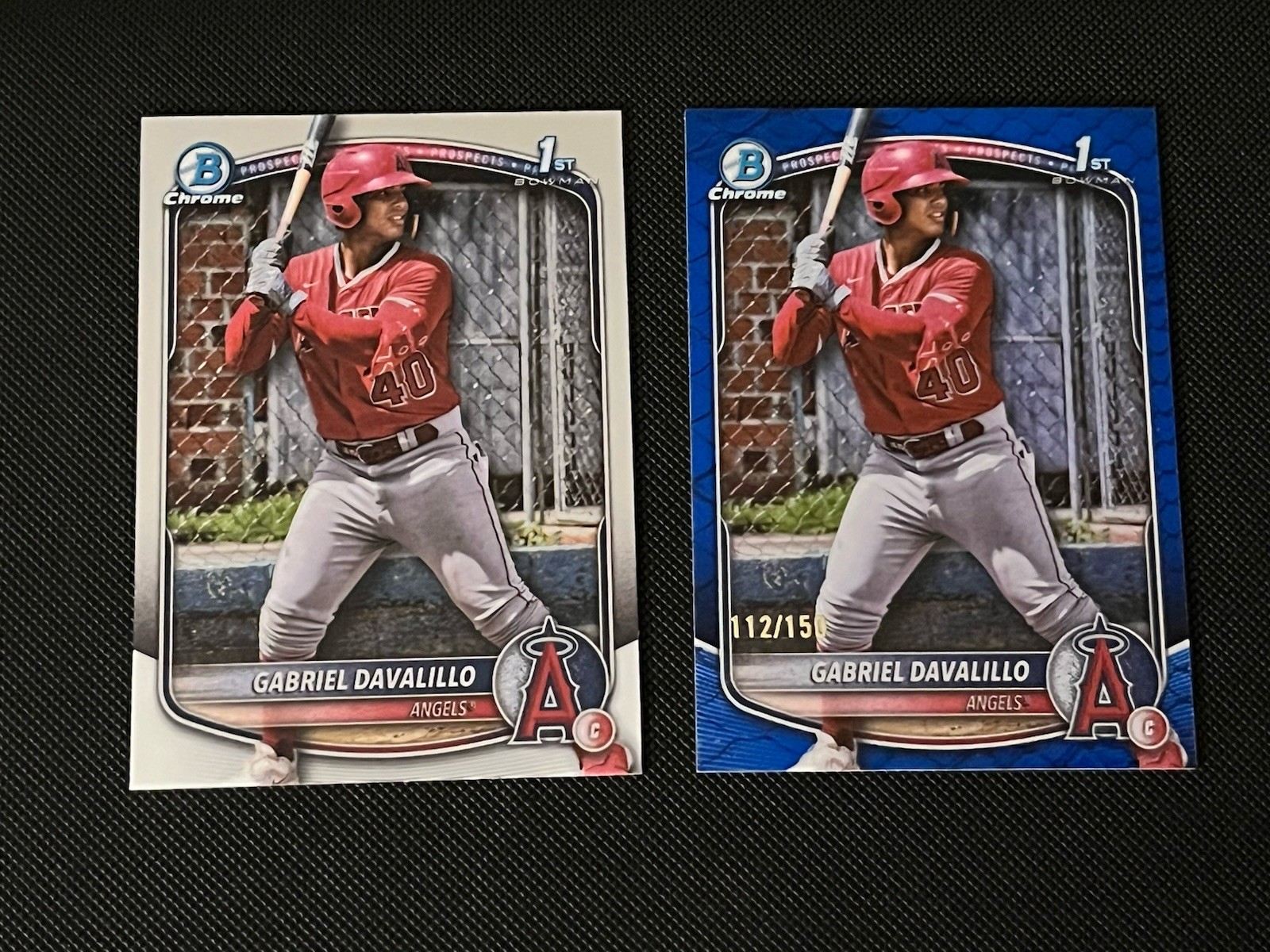 Gabriel Davalillo 2025 Bowman Chrome 1st Reptilian Blue Refractor RC /150 + Base