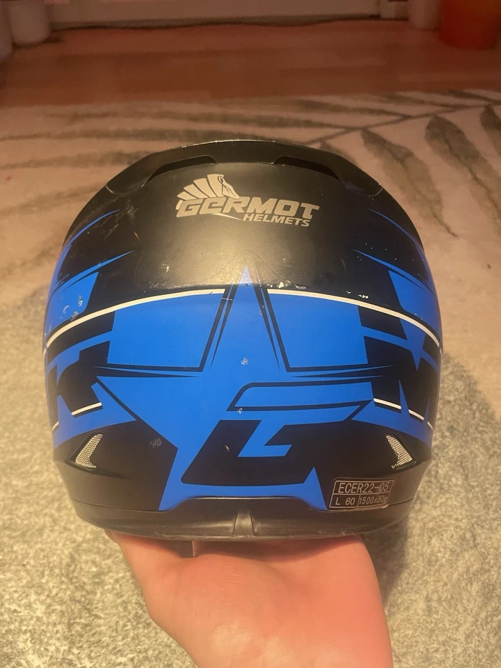 Germot Helmets Gr. L ECER22-05 Motorradhelm Farbe Blau Schwarz - Bild 4 von 4