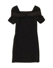 VINTAGE Womens Sheath Dress UK 12 Medium Black CP09