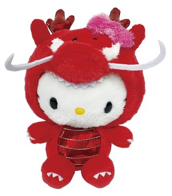 Sanrio Hello Kitty Red Dragon 8'' Plush Doll Licensed NEW
