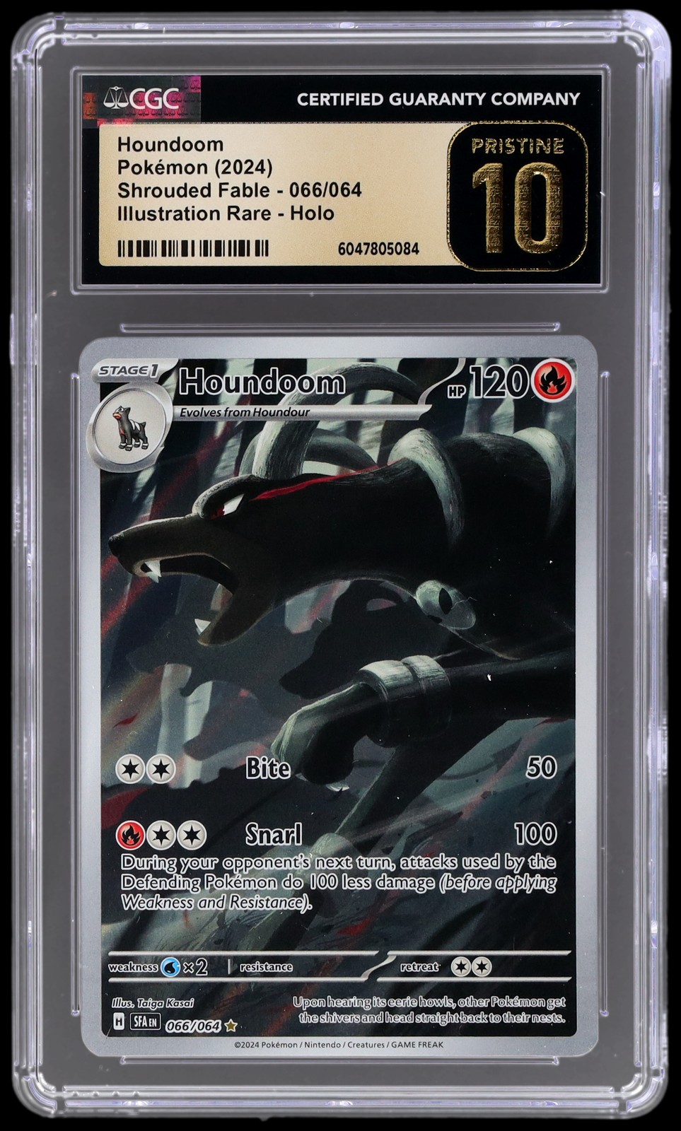 2024 Pokemon Shrouded Fable Houndoom #66 CGC 10 Pristine Illustration Rare