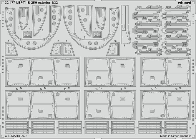 Eduard Accessories 32477 - 1:32 B-25H Exterior for HKM - New