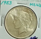 Brilliant Uncirculated $1 1923 Peace US Silver Dollar 90% BU