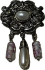 Multicoloured Dangle Brooch Pin Costume Jewellery