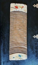 Antique Vintage Hand Painted  Wooden Wash Board Scrub Board  Floral