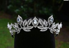 Vintage Silver Crown Tiara real metal gift birthday diadem bridal wedding