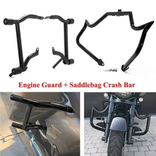 Highway Engine Guard Crash Bar & Saddlebag Guards For Harley Touring FLHT 09-up