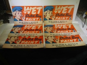 6-VINTAGE DUTCH BOY PAINT ADVERTISING CARDS-11"x7"-FREE SHIPPING TO 48 STATES