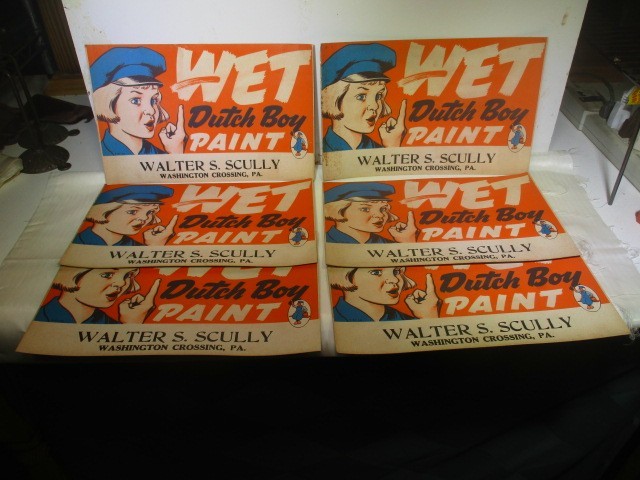 6-VINTAGE DUTCH BOY PAINT ADVERTISING CARDS-11"x7"-FREE SHIPPING TO 48 STATES