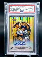 2019 Bowman Best Franchise Favorite Gold Refractor Auto Keston Hiura #/50 PSA 10
