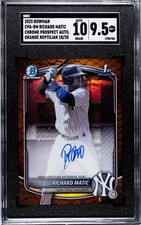 2025 Bowman 1st Bowman Richard Matic SGC Auto 10/9.5 Orange Reptilian 18/25