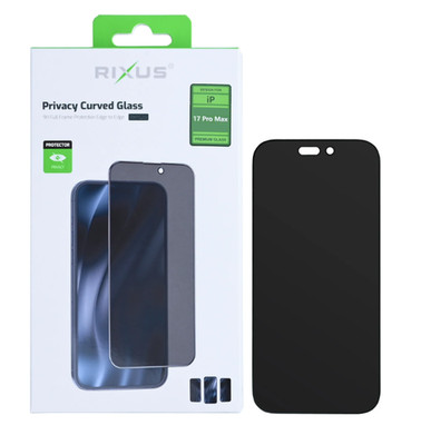 Rixus Privacy Full Curved Edge Tempered Glass For Apple iPhone 17 Pro Max