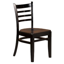 Oak Street Mfg WC101BLKBLK Ladderback Black All Wood Chair