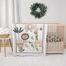 Organic Cotton Baby Crib Bedding Set - 4 Piece Nursery Decor for Boys  Girls, S