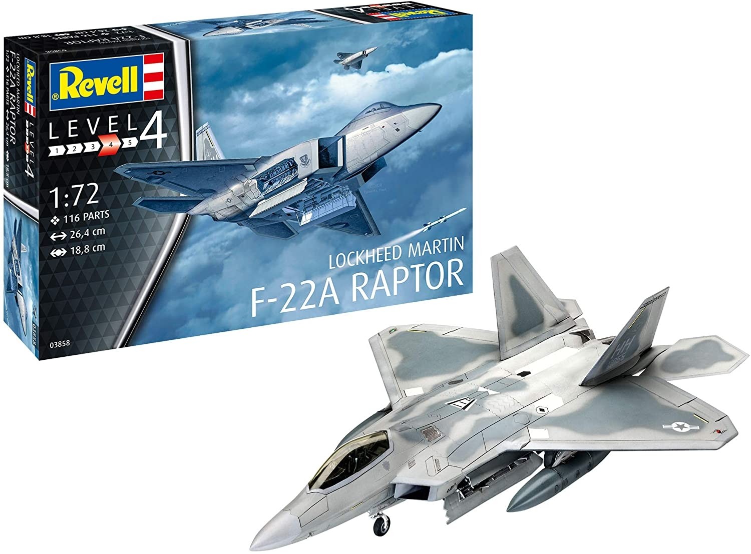 Revell F-22A Raptor maquette avion de chasse miniature 1/72 à peindre