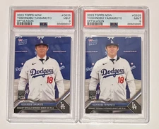 LOT 2 2023 Yoshinobu Yamamoto Los Angeles Dodgers Topps Now OS-25 PSA  9 MINT