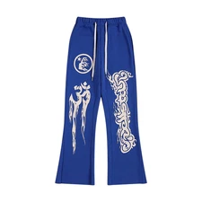 Hell Studios Sweatpants Men Women Cotton Winter Streetwear Y2K Blue