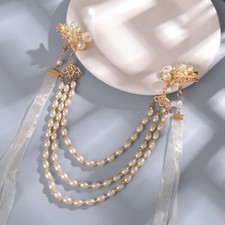 Pearl Tassel Hairpins Chinese Hanfu Hair Accessories Women Classical Hair Clips