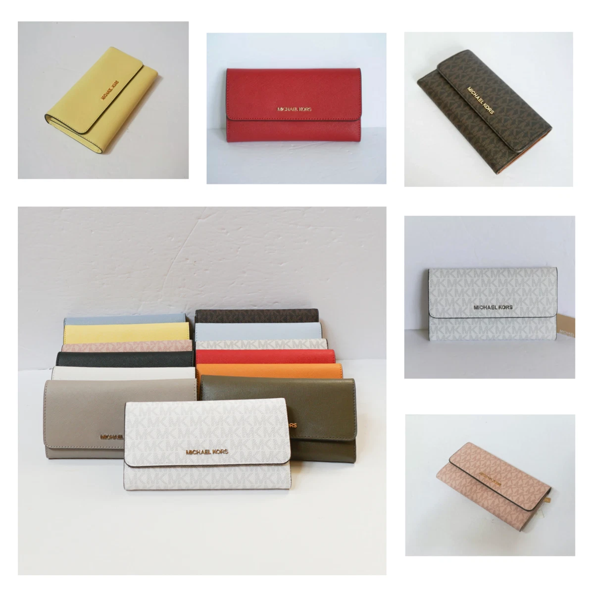 Michael kors on sale signature trifold wallet