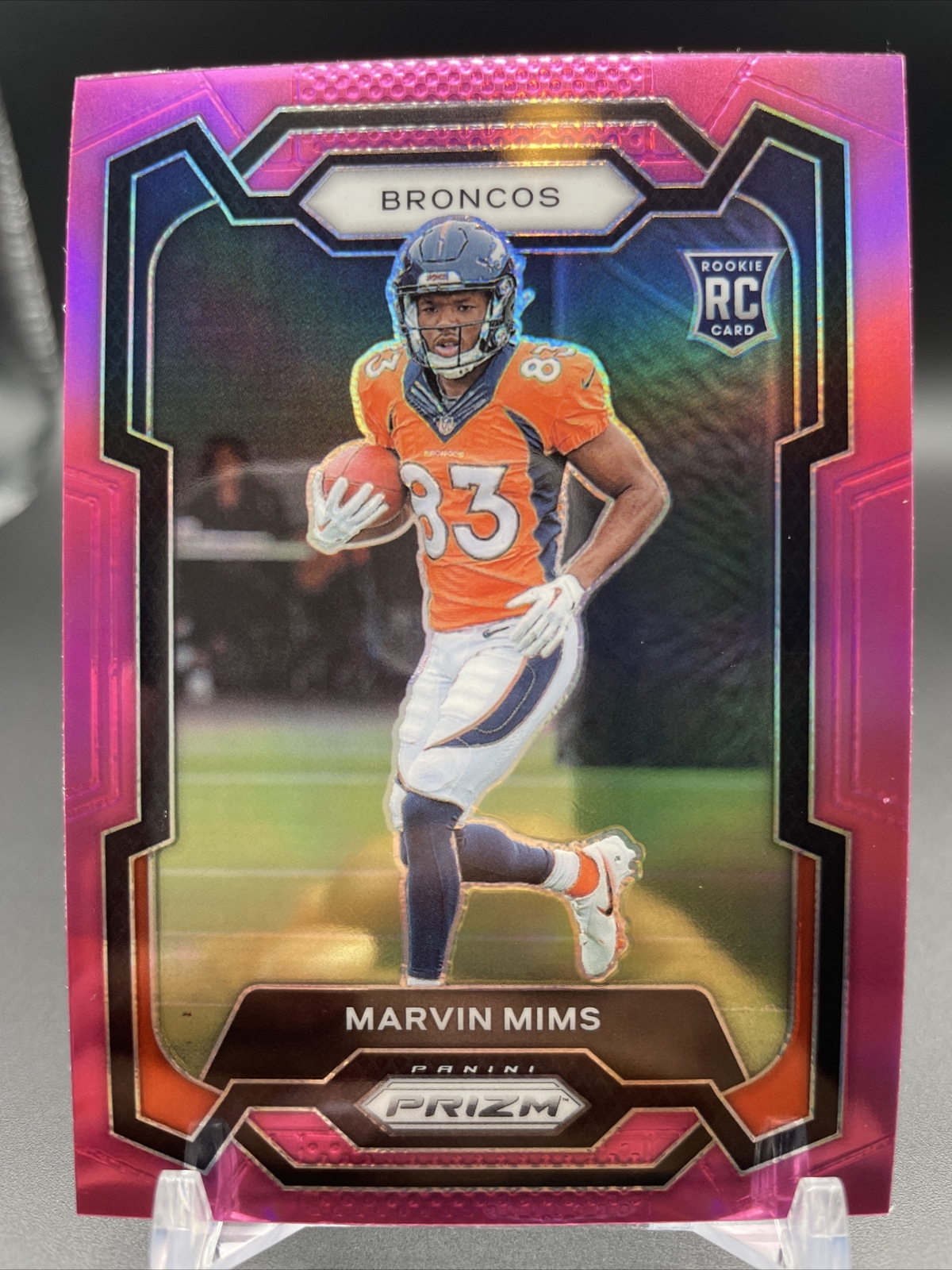 MARVIN MIMS - 2023 Panini Prizm Football Pink Prizm RC #327 Denver Broncos