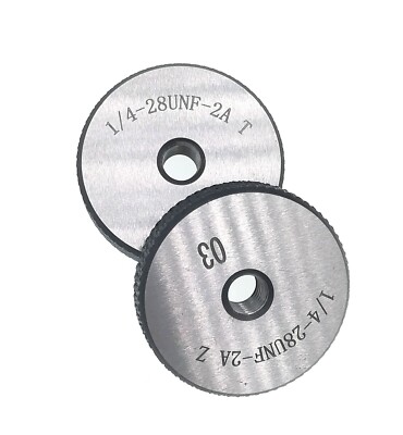 Thread Ring Gages 1/4-28 UNF 2A Go NoGo Gage Gauge check inspect Threads 1/4 28
