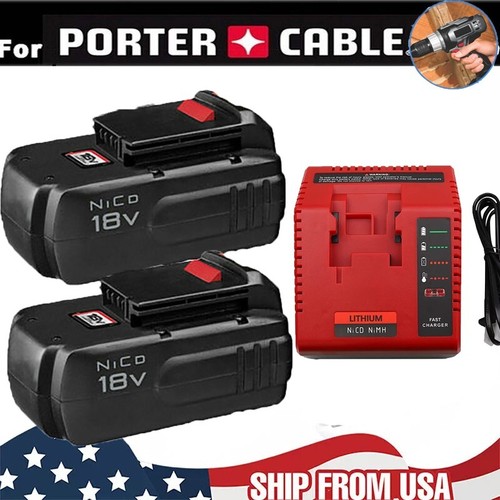 18 Volt 4.5Ah Ni-CD Battery PC18B /Charger for Porter Cable 18V PC18BLX PC18BL