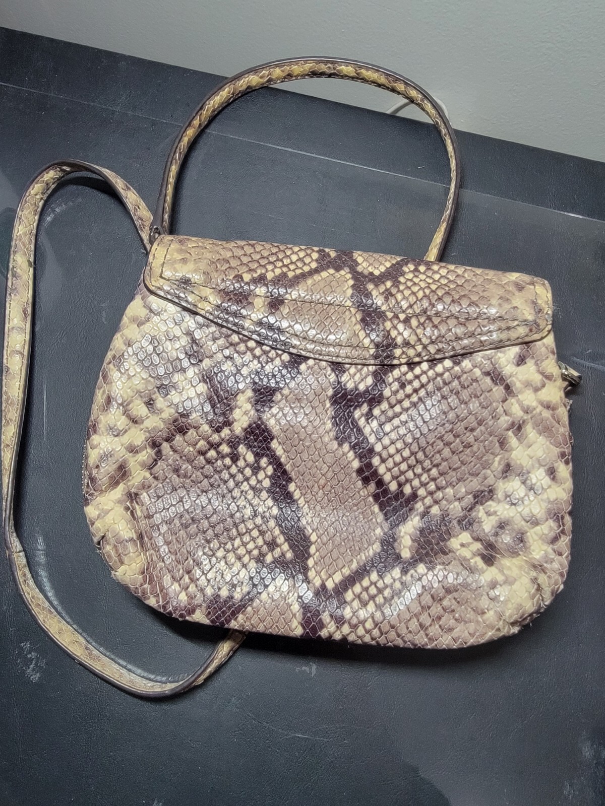 MK Michael KORS Python  Handbag Snake Skin Leathe… - image 3