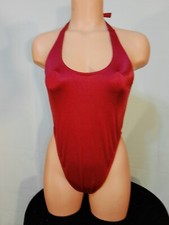 Exotic dancer stripper small red one piece dance outfit-dancewear