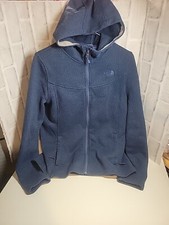 The North Face Womens Full Zip Fitted Jacket Hooded Blue Knit Womens Large