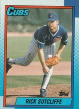 FREE SHIPPING-MINT-1990 Topps #640 Rick Sutcliffe Cubs PLUS BONUS CARDS