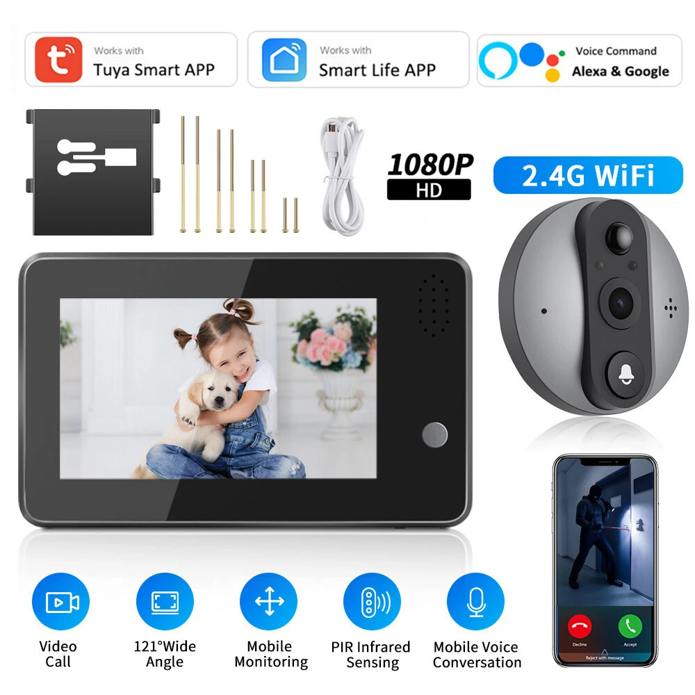 Door peephole camera motion activated wifi discount
